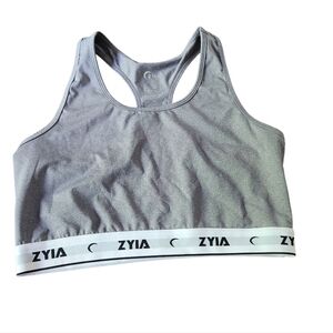 Ziya Active Gray Unlined T-Back Sports Bra